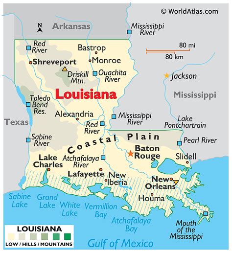 MAP Map Of Louisiana With Cities